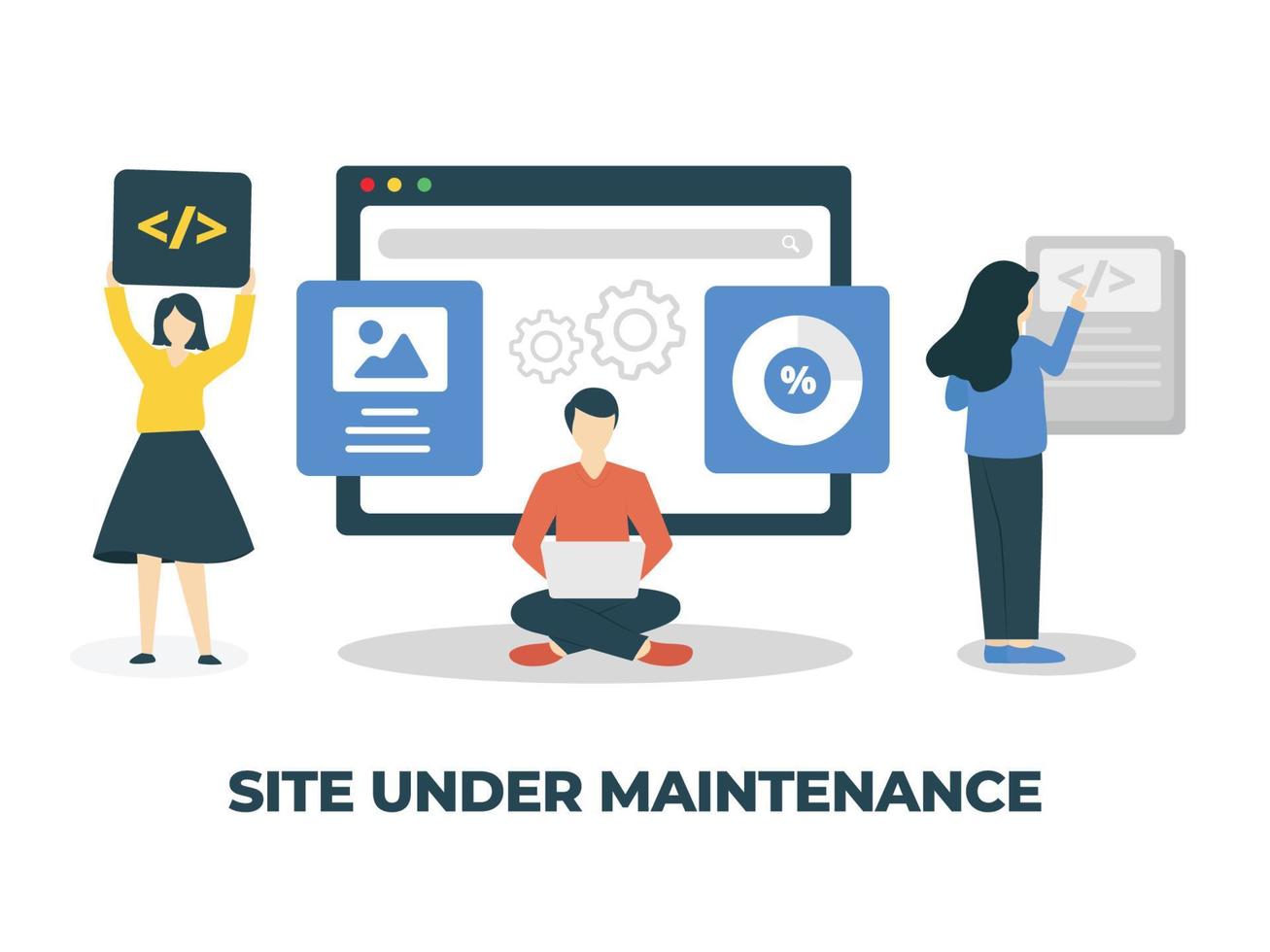 illustration site under maintenance vector